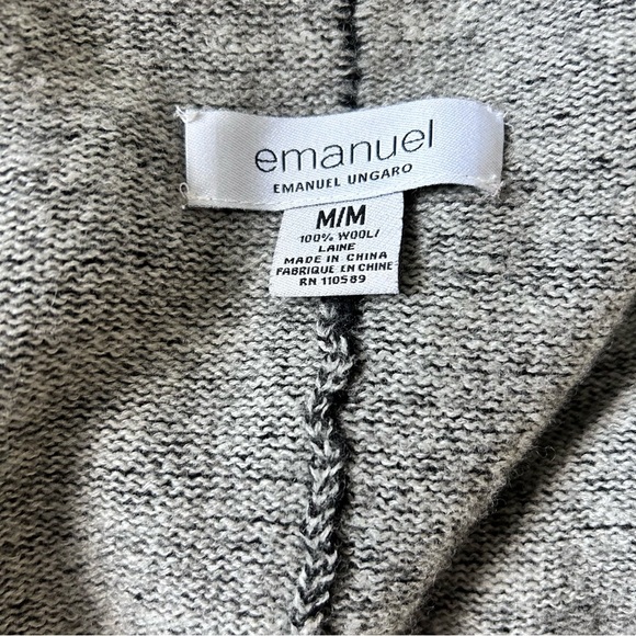 Emanuel Ungaro Open Front Cardigan Vest – Gray & Black Leopard Print – Size M - Picture 2 of 4